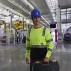 High Visibility Class 3 T Shirts，Hi Vis Safety Shirts with Reflective Strips and Pocket, Long Sleeve Quick Dry Mesh Construction Work Shirt for Men/Women Black Bottom Lime,3XL