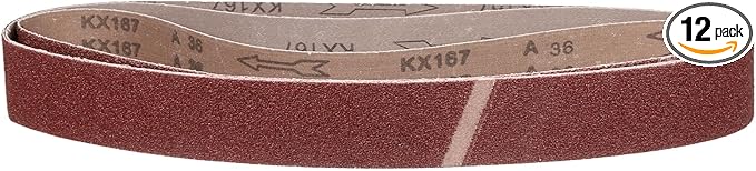 1 x 42 Inch Sanding Belt, 12 Pcs 36 Grit Knife Sharpener Belts Work Sharpening for Belt Sander Knife Carving Tool Metal Working