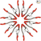 WORKPRO 8-Piece Spring Clamps, 6-19/64 Inch Heavy Duty Clamps with 2 Inch Jaw Opening, Protective Handles and Tips, Used for Backdrop Stand, Photo Studio, Background Muslin, Paper