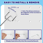 40Pcs 8" /200mm Stainless Steel Pegboard Display Hooks Bulk Set, Silver Garage Organization Peg Wall Hook Metal Slatwall Panel Hook Fit 1/8 and 1/4 Inch Pegboard for Retail