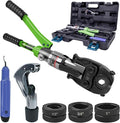 AMZCNC ProPress Tool Copper Tube Fittings Hydraulic Copper Pipe Crimping Tool with 1/2 inch,3/4 inch and 1 inch Jaws Copper Pipe Press Crimpers Pressing Pliers,Suit for Narrow Space and Tee Fittings