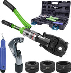AMZCNC ProPress Tool Copper Tube Fittings Hydraulic Copper Pipe Crimping Tool with 1/2 inch,3/4 inch and 1 inch Jaws Copper Pipe Press Crimpers Pressing Pliers,Suit for Narrow Space and Tee Fittings