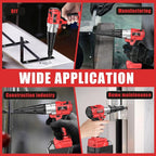 Cordless Rivet Gun Kit Compatible with Milwaukee 18V Brushless Electric Riveters Gun Tool with 3-Size Steel Rivets(1/8"-5/32"-3/16") LED Light & Nose Piece (Bare Only)
