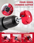 ERAYCO 2" PVC Pipe Reamer, Plastic Pipe Fitting Reamer Tool, Fit into Standard 1/2" Drills, PVC Fitting Saver for SCH40 PVC CPVC ABS Pipe