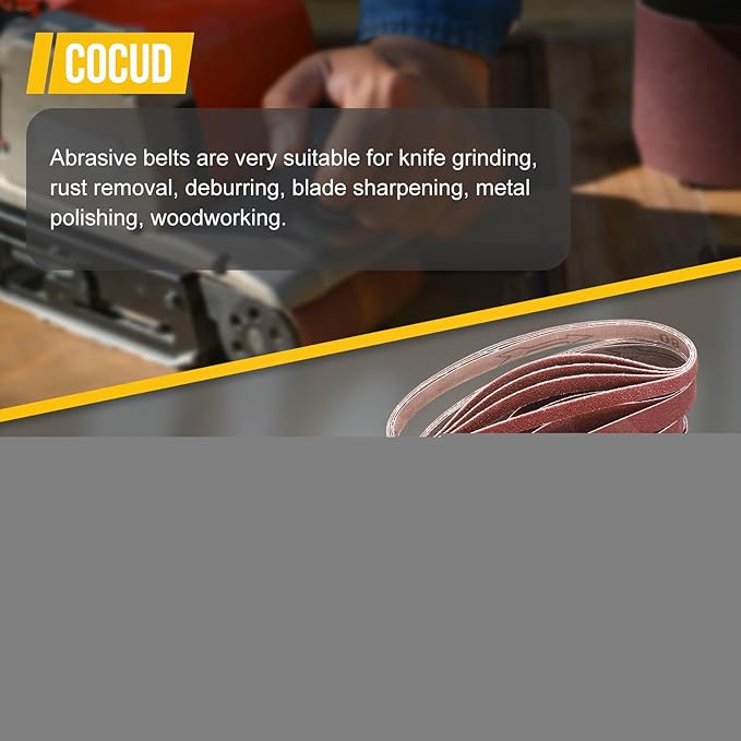 1-1/2 x 12 Inch Sanding Belt, 3 Pcs 80 Grit Aluminum Oxide Knife Sharpener Belts Work Sharpening for Belt Sander Knife Carving Tool Metal Working