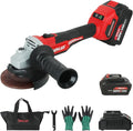 Cordless Angle Grinder, 20V Power Grinder with 4.0 Ah Battery, 9500 RPM Brushless Grinder Tool with 3 Variable Speeds for Metal Cutting, Griding, Polishing, 4 1/2 Inch