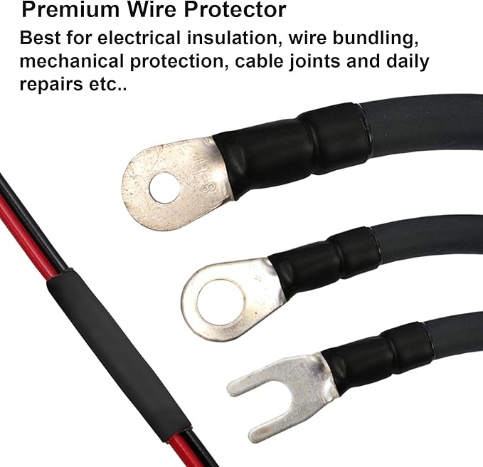 1-1/2 inch ((Diameter)) 3:1 Dual Wall Adhesive Heat Shrink Tubing, Large Glue Lined Marine Cable Sleeve Tube, Premium Wire Wrap Protector for DIY by MILAPEAK (4 Feet, Black)