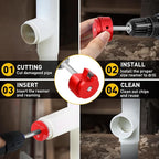 9Pcs PVC Pipe Reamer Kit With 1/2inch, 3/4inch, 1inch, 1-1/4inch,1-1/2inch, 2inch,2-1/2inch, 3inch, 4inch Head Aluminum, PVC Fitting Saver, PVC Socket Saver For SCH40 PVC, ABS PVC Pipe, CPVC