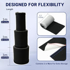 Flexible Neoprene Cable Management Sleeve 5ft - 1.5 inch, 2-Pack, Self-Adhesive Cord Organizer, Split Wire Loom Tubing Cord Protector for TV Computer Desk Office Hide&Cover Wires Protect Pets Kids