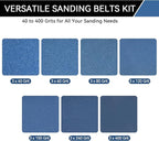 3x18 Inch Sanding Belts 21 Pcs 7 Grits Sizes (3 Each of 40/60/80/120/150/240/400 Grits) Heavy Duty Belt Sander Zirconia Belt Sander Paper for Wood, Metal, Stainless Steel, Cars, and Furniture