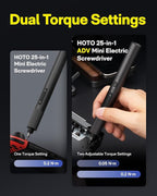 HOTO 25-in-1 ADV Mini Electric Screwdriver, Precision Screwdriver Set with LED & Dual Torque, Professional Repair Tools for Technicians, Engineers & DIY Electronics