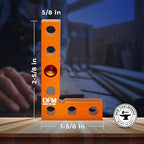 Small Square and Center Finder - Mini Square Tool with 11/32" Center Marking Hole Woodworking, Carpenter Engineering Square, Center Marking Tool, Made in USA - Orange