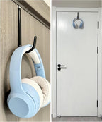 Over The Door Metal Hooks with Plastic Coating 5.5" Fit 0.5" to 1 3/8" Door 4 Pcs Heavy Duty Single Towel Robe Rack Wreath Bathroom Shower Hanger Shoe Organizer Ironing Board Short Black