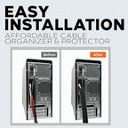 BEST CONNECTIONS 3-Pack (1/4", 1/2", 3/4" x 20 ft Each) Assorted Split Wire Loom Flex-Guard Convoluted Tubing – Protective Split Cable Sleeves/Conduit – Black