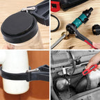 2-Piece Rubber Strap Adjustable Wrench Set Diameter 4" and 6", Oil Filter Pipe Jar Opener Strong Grip Plumbers Universal Spanner for Drain Sewer Cap Sink Pliers Nut Shower Head Valve Removal