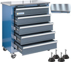 5-Drawer Rolling Tool Chest,Tool Chest on Wheels and Keyed Locking System,Tool Cabinet with Stainless Counter Top and Drawer Liners,Special Link Buckle for Connecting,for Home,Garage
