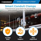 1-Inch One-Hole Conduit Strap | Steel Clamp for Rigid/IMC - Sandbaggy (1 inch, 10, Count)