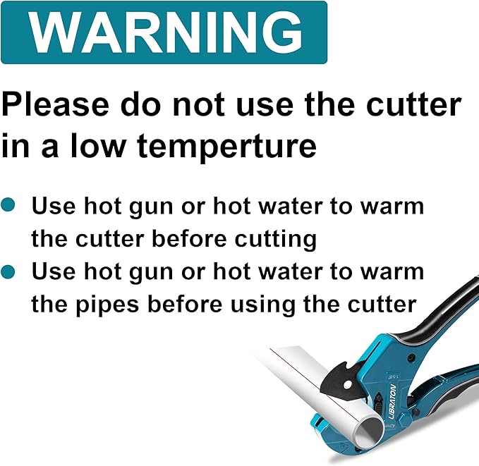 Libraton PVC Cutter 1-5/8", PVC Pipe Cutter, Ratcheting PVC Cutter with Replacement Blade, Plastic Pipe Cutter, ABS Cutter for PVC, PEX PPR Plastic Pipes, Hoses and Plumbing Pipes