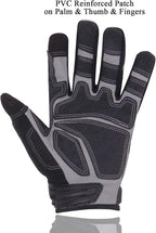 HANDLANDY Mens Work Gloves Touch screen, Utility Mechanic Gloves, Flexible Breathable Fit- Padded Knuckles & Palm
