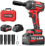Impact Wrench, Max Torque 400 N.m Cordless 1/2 Impact Driver, 20V 3000RPM Brushless Motor, 4.0Ah Li-ion Battery and Fast Charger, 4 Pcs Sockets Included