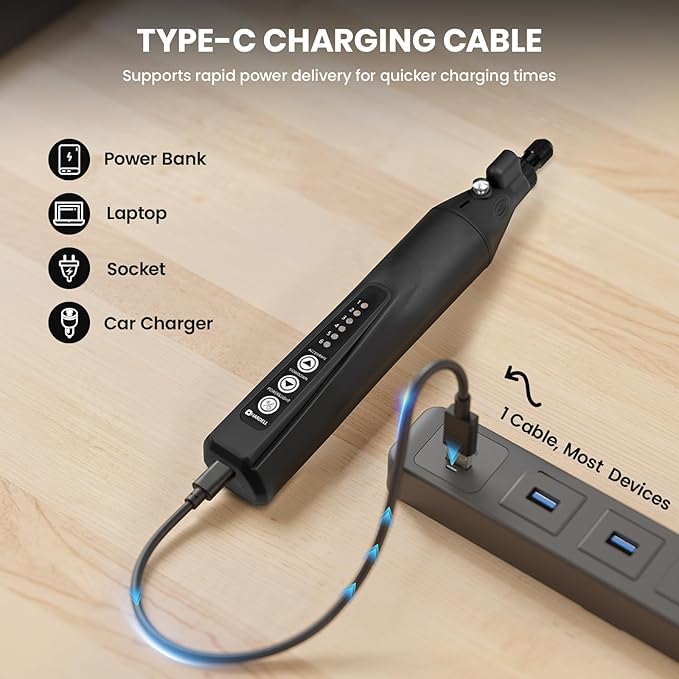 HARDELL Mini Cordless Rotary Tool 4V, 6 Variable Speeds Rotary Tool Kit with 35pcs Accessories, 2000mAh Rechargeable Power Rotary Tools, for Carving, Sanding, Engraving, Grinding, Cutting