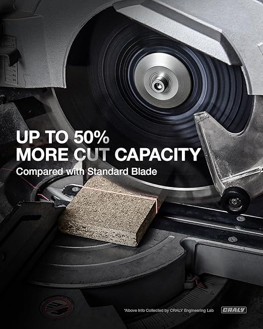 CRALY 12 Inch 40&80 Teeth General Purpose/Fine Finish Wood Cutting Circular Saw Blade, 1 Inch Arbor, for Table Saw & Miter Saw, Carbide Tipped, Thin Kerf, for Cutting Plywood, MDF, OSB, Laminated