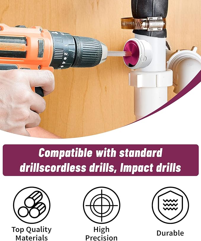 7 Pcs PVC Pipe Reamer Kit With 3/4 inch, 1 inch, 1-1/4inch,1-1/2inch, 2inch, 3inch, 4inch, 2 Carbide Inserts, Aluminum PVC Fitting Saver, Plumbing tools for SCH40