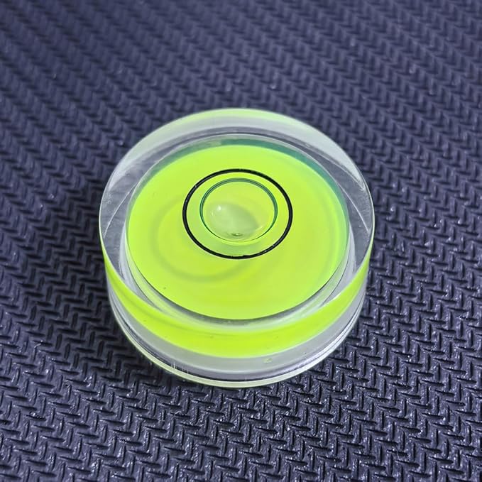 4Pcs Small Circular Bubble Levels with Double Sided Adhesive Bottom Mini Little Stick-on Bubble Spirit Level Measuring Layout Tools Levels (25x10mm)