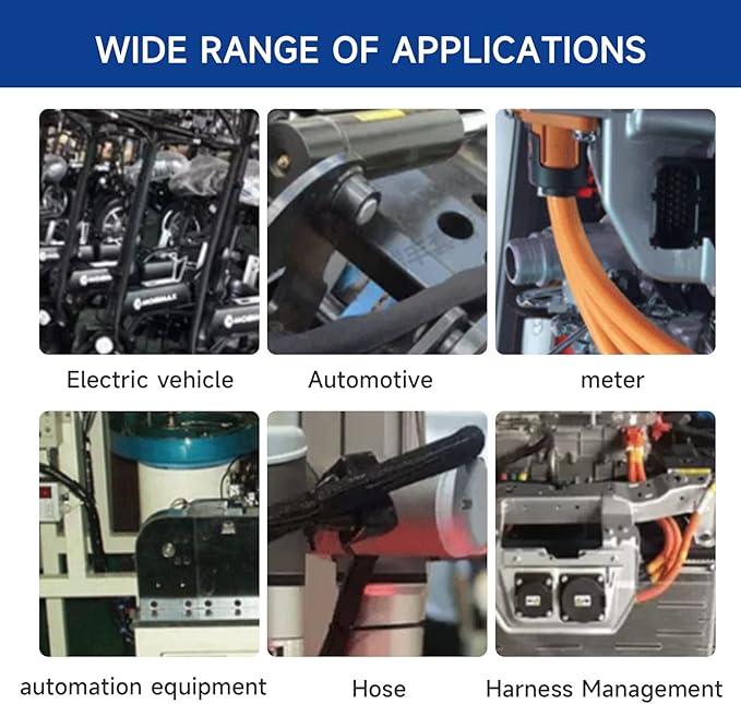 Black Braided Cable Management Sleeves Wire Loom Tubing Cord Protector Self-Wrapping (1“-30Feet)