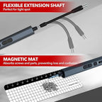 Mini Electric Screwdriver 155 in 1 Small Precision Screwdriver Set Max 5 N.m Cordless Screwdrivers with 3 Torque Settings 140 S2 Magnetic Bits, Repair Tool Set for Phone Computer Watch Drones