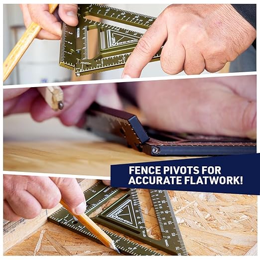 Commando 7.5" - Advanced Carpenter Square with Jig Block - Accurate Flatwork and Repetitive Markings (Midnight)