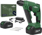 21V Max Cordless 2.0J Rotary Hammer Drill Kit with 3.0 Ah Battery, Brushless Motor and 2 Functions for Concrete, Fast Charger, 4000IPM, 3 Drills for Masonry, Metal and Wood
