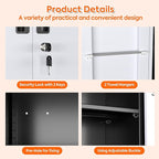 71" H Broom Storage Cabinet with Wheels and Doors,Rolling Tool Cabinet with Pegboard,Shelves and Rod for Garage Warehouse Home,Required Assembly,Black and White