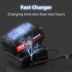 NAWIN 20V-cordless angle grinder 4-1/2'' cut off tool 2×4.0Ah Batteries & Charger,Max Brushless Motor 9000 RPM for Cutting, Grinding,Polishing（angle grinder variable speed）