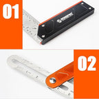 10Inch Woodworking Square Ruler and T-Bevel Gauge Set - 1/16" Precision,Sliding T-Bevel and T Measurements Ruler, Aluminum Handle Carpenter Square Layout Tool for Woodworking -Imperial…