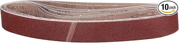 1 x 42 Inch Sanding Belt, 10 Pcs 100 Grit Knife Sharpener Belts Work Sharpening for Belt Sander Knife Carving Tool Metal Working