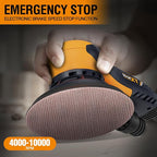 MAXXT Electric 5mm Random Orbital Sander, Palm Sander with Brushless Motor, 5&6Inch Sanding Pads, Central Vacuum, Sanders for Woodworking, Primary Wood and Panel Processing(Orange)