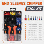 iCrimp Square Self-adjustable Wire Ferrule Crimping Tool for AWG23-7 Bootlace End-Sleeves Ferrule, Ratchet Crimper Kit (HSC8 6-4T)