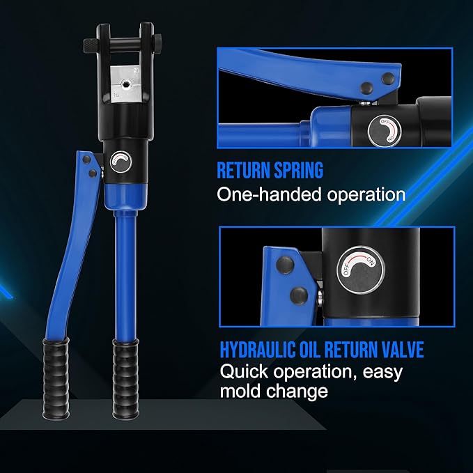 LICHAMP Hydraulic Cable Lug Tool, 6 AWG to 4/0 AWG Battery Cable Crimping Tool WIRE Terminal Crimper Set, 1202BL