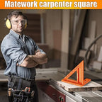 Carpenter Square, 4 inch Aluminum Carpenter Square Tool, Draw Angle Measuring Ruler Tool for Woodworking, Rafter Square Orange