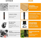 48" Adjustable Workbench,Heavy-Duty Work Table,3000 LBS Load Capacity Hardwood Workstation Outlets with Power Strips and Fixed feet,for Workshop, Garage