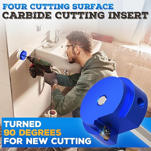 PVC Pipe Reamer 1-1/2 Inch, PVC Socket Saver, Fit Into Standard 1/2" Drills