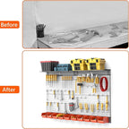 TORACK Metal Pegboard with Peg Board Hooks, Tools Storage Pegboard with Pegboard Hooks, Wall Mounted Storage Bins, Shelves, Tool Organizer Board with Pegs(Grey)