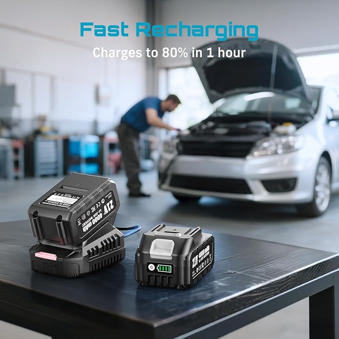 Seesii Impact Wrench 665 FT-LBS(900N.m) 3300IPM 1/2 Impact Gun High Torque Electric Cordless Impact Wrench with 21V 1x4.0Ah Battery 6 Sockets and Case for Home Car Truck Tire Lug Nut Removal Tool Set