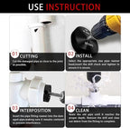 04529 for PPRK6 Plastic Pipe Fitting Reamer,PVC Pipe Reamer Kit Contains 3/4",1",1-1/2",2",3",4" Aluminum Head. PVC Socket Saver Fit into Standard 1/2" Drill for CPVC, PPR or ABS