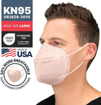 BNX KN95 Face Masks Made in USA (Adult Large, Adult Medium, Kids Small) (Earloop) (Model: E95/E95M/E95S)