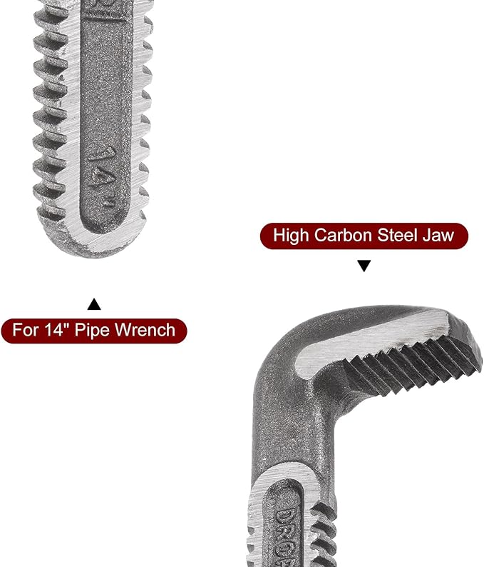 HARFINGTON Pipe Wrench Hook Jaw 14" Plumbing Wrench Replacement Jaws Carbon Steel for 14" Adjustable Wrench