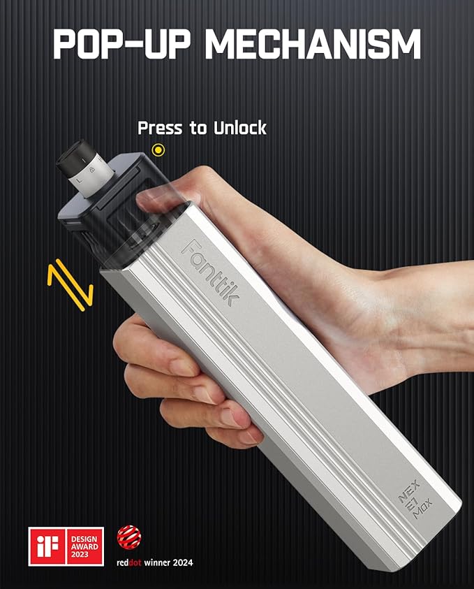 Fanttik E1 Max Electric Screwdriver, Mini Precision Screwdriver Set, 50 Magnetic Bits, Magnetic Storage, 5/32‘’Hex, Repair Tool Kit for Electronics Phone Camera Laptop Watch (Silver)