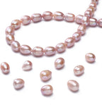 Natural Pearl Beads Rice 8-9mm Purple Freshwater Cultured Loose Gemstone Beads for DIY Jewelry Making 13.8''/Strand HQ