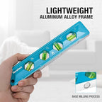 DURATECH 8-Inch Level, Magnetic Torpedo Level with 0°/30°/45°/90° Bubbles, V-Groove, Large Viewing Window, Aluminum Alloy Body, Hanging Hole, SAE and Metric Scale for DIY Projects and Household Use